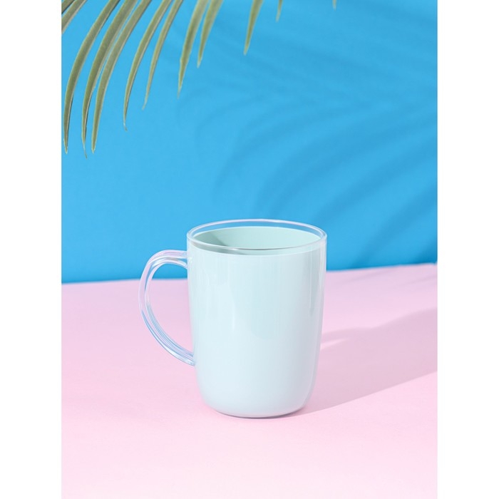 Кружка пластиковая Доляна «Нежность», 350 мл, цвет голубой Кружка пластиковая Доляна «Нежность», 350 мл, цвет голубой