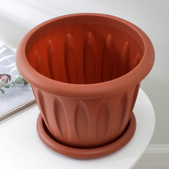 Горшок с поддоном «Фелиция», 6,4 л, цвет терракотовый Горшок с поддоном «Фелиция», 6,4 л, цвет терракотовый