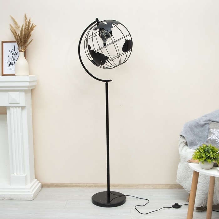 Торшер "Планета" E27 40Вт черный 48х30х165 см