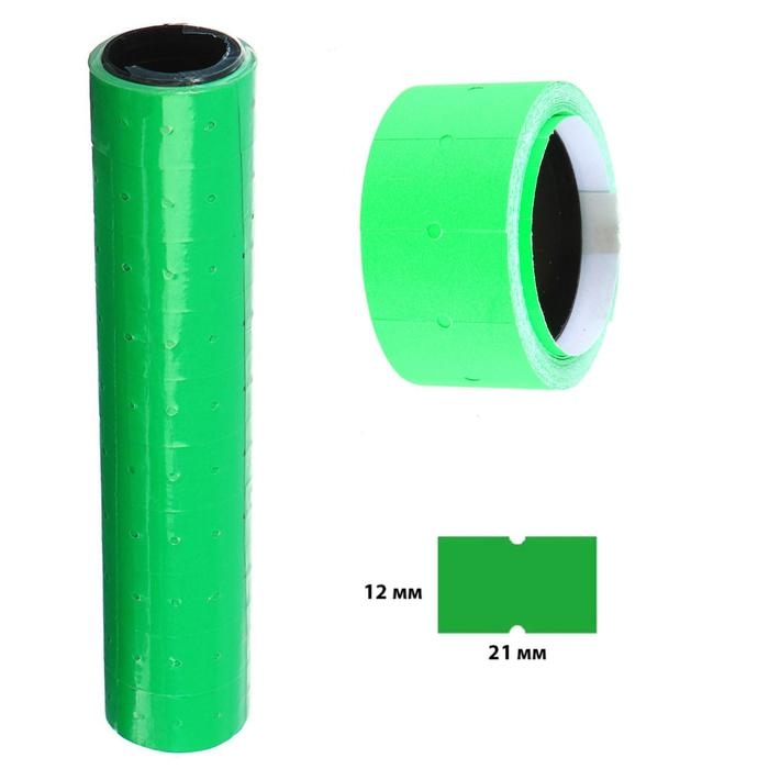 Ценники самоклеящиеся для этикет-пистолета, 12 х 21 мм, в 1 рулончике 200 штук, набор из 10 рулончиков, зелёный Ценники самоклеящиеся для этикет-пистолета, 12 х 21 мм, в 1 рулончике 200 штук, набор из 10 рулончиков, зелёный