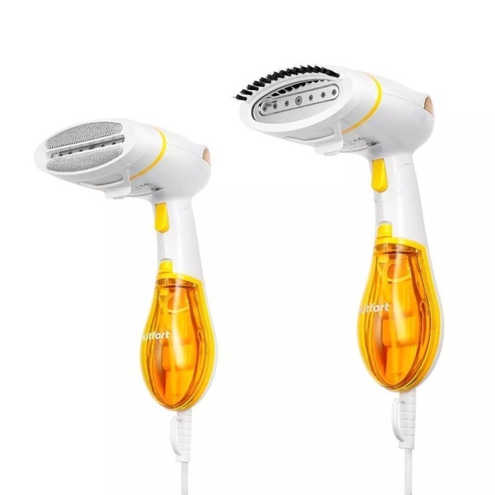 Отпариватель Kitfort КТ-9191-1, ручной, 1300 Вт, 140 мл, 22 г/мин, бело-жёлтый Отпариватель Kitfort КТ-9191-1, ручной, 1300 Вт, 140 мл, 22 г/мин, бело-жёлтый