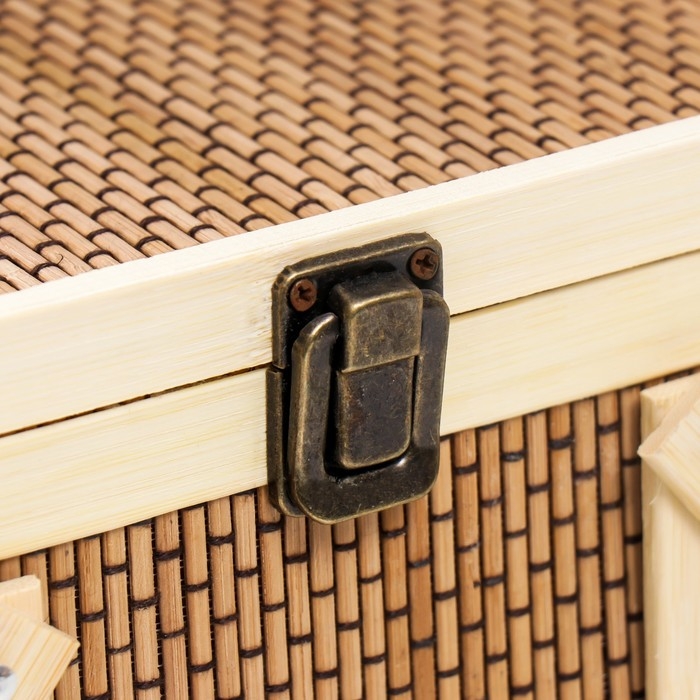 Шкатулка бамбук 2в1 Шкатулка бамбук 2в1 "Прямоугольная" с ручками 20х20х26 см