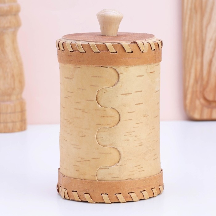 Туес "Ёжик",  8 х 8 х 14 см, береста