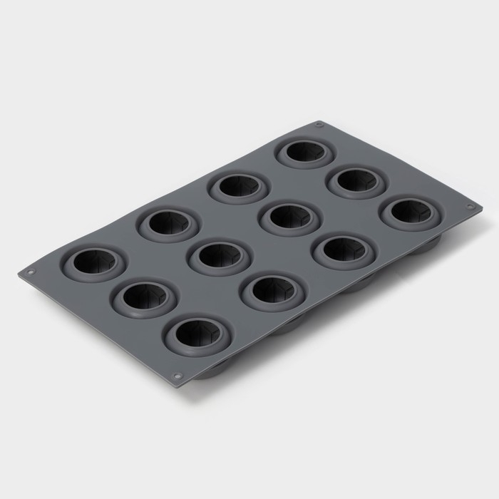 Форма для выпечки и муссовых десертов KONFINETTA «Паутина», силикон, 29,5×17,5×2,5 см, 12 ячеек (4,2×2,5 см), цвет серый Форма для выпечки и муссовых десертов KONFINETTA «Паутина», силикон, 29,5×17,5×2,5 см, 12 ячеек (4,2×2,5 см), цвет серый