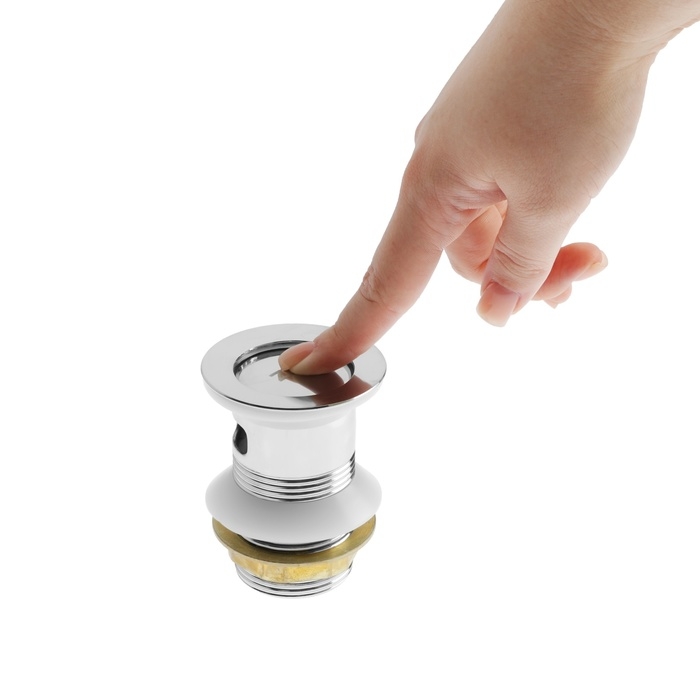 Донный клапан ZEIN BP1, 1 1/4 Донный клапан ZEIN BP1, 1 1/4", маленькая кнопка, с переливом, для раковины, хром