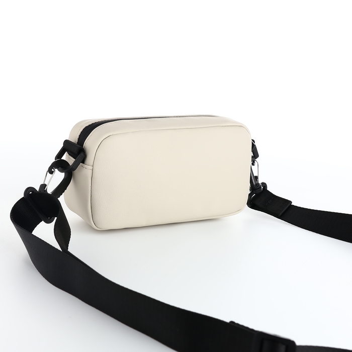 Сумка женская на молнии, TEXTURA, маленький размер, длинный ремень, цвет бежевый