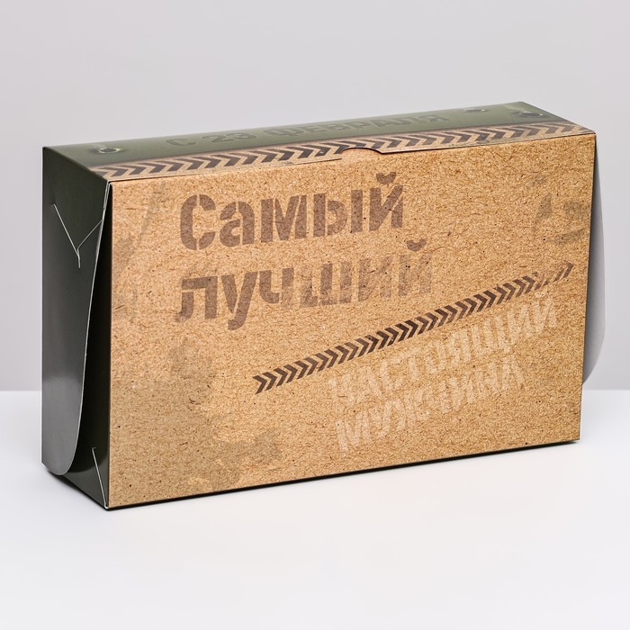 Коробка складная с окном под зефир  Коробка складная с окном под зефир "Самый лучший", 25 х 15 х 7 см