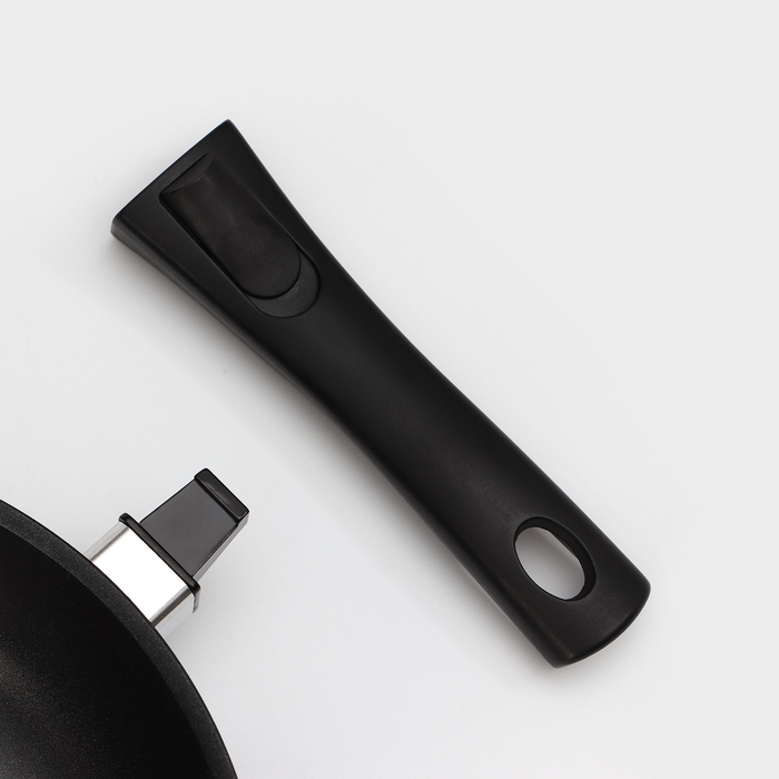 Сковорода «Традиция», d=26 см, стеклянная крышка, съёмная ручка, антипригарное покрытие, цвет чёрный Сковорода «Традиция», d=26 см, стеклянная крышка, съёмная ручка, антипригарное покрытие, цвет чёрный