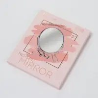 Зеркало настольное, с увеличением х2, настенное, двустороннее, 13.5&times;15 см, (d=11.5 см), металлическое