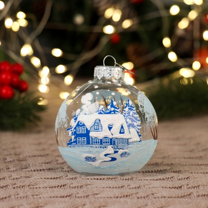 Шар Шар "Зимний новый 1", 85 мм, в подарочной упаковке