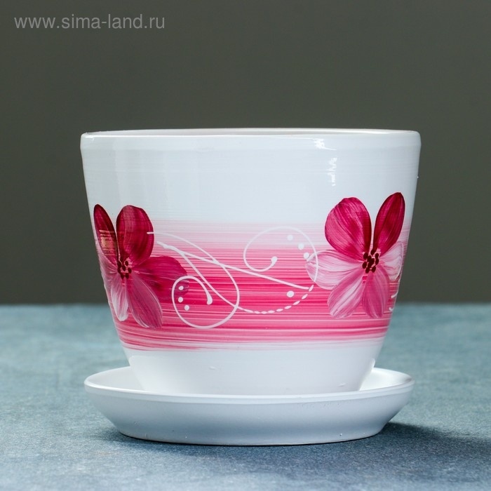 Горшок цветочный Орхидея белая 1 л Горшок цветочный Орхидея белая 1 л