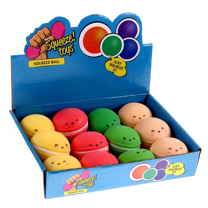 Мялка «Макарун» с пастой, цвета МИКС Мялка «Макарун» с пастой, цвета МИКС