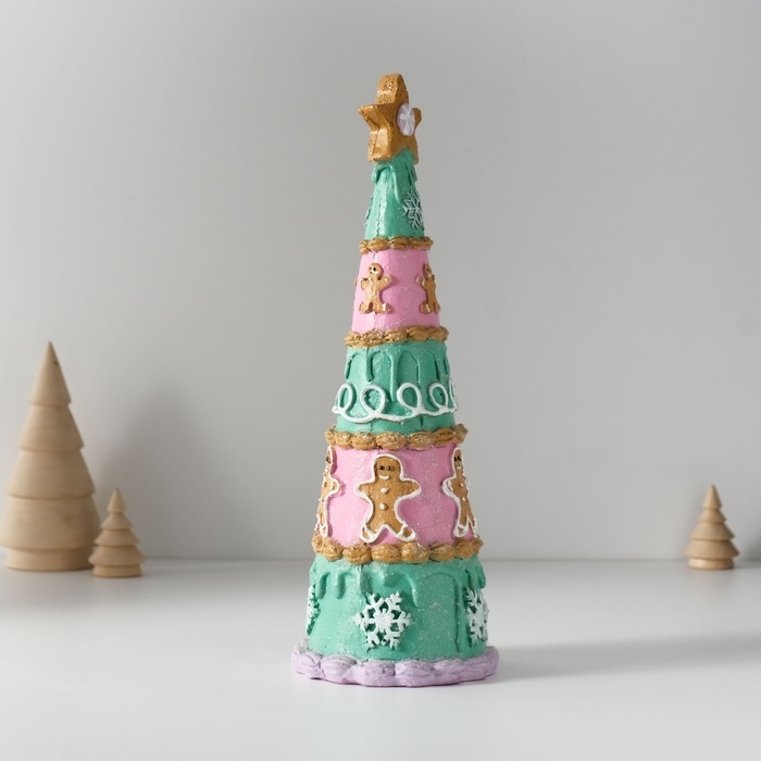 Сувенир полистоун  Сувенир полистоун "Ёлочка глазированная с пряничкой" 9х8,5х25 см