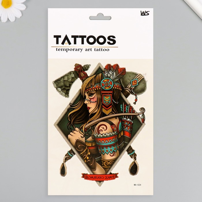 Татуировка на тело цветная Татуировка на тело цветная "Стойкость" 26,1х14,6 см