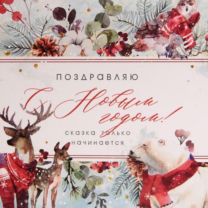 Пакет подарочный новогодний ламинированный «Поздравляю тебя», M 30 х 26 х 9 см, Новый год Пакет подарочный новогодний ламинированный «Поздравляю тебя», M 30 х 26 х 9 см, Новый год