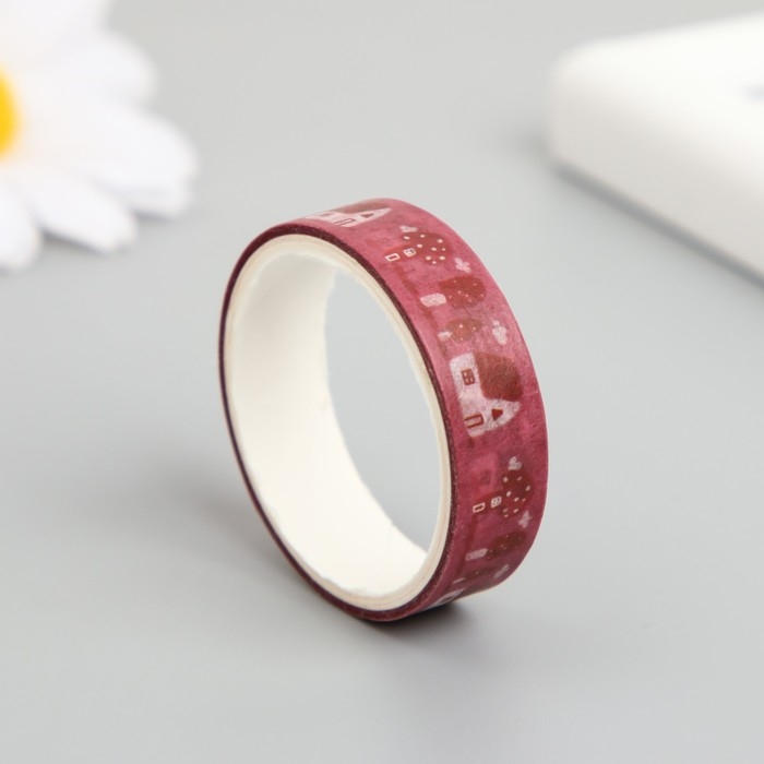 Клейкая лента бумага Клейкая лента бумага "Домик в саду" ширина 1 см намотка 2 м набор 5 шт