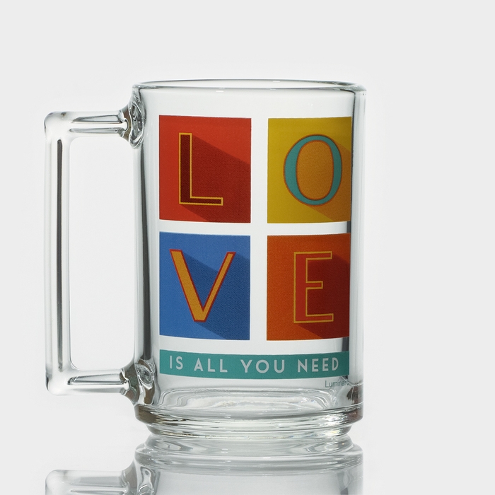 Кружка стеклянная «Фитнес», 320 мл, рисунок МИКС Кружка стеклянная «Фитнес», 320 мл, рисунок МИКС