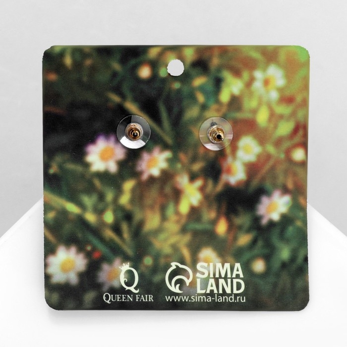 Серьги эмаль «Волшебство» кот и цветок, цветные в золоте Серьги эмаль «Волшебство» кот и цветок, цветные в золоте