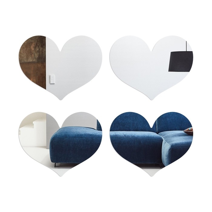 Наклейки интерьерные Наклейки интерьерные "Сердца", зеркальные, декор на стену, 100 эл, размер эл 2 х 2.5 см