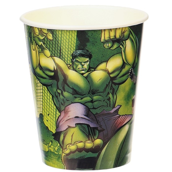 Стакан одноразовый бумажный Стакан одноразовый бумажный "С Днем Рождения!", 250 мл, 6 штук, Мстители