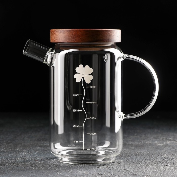 Кувшин для воды стеклянный с крышкой «Эко. Флора», 650 мл, 9×16 см Кувшин для воды стеклянный с крышкой «Эко. Флора», 650 мл, 9×16 см