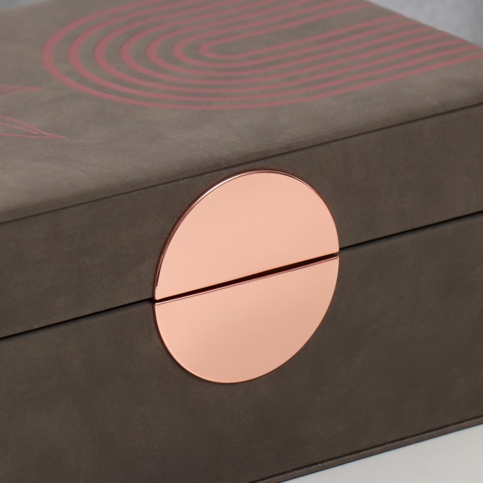 Шкатулка кожзам для украшений  Шкатулка кожзам для украшений "Веточка. Радуга" коричневый 18х24,5х11 см