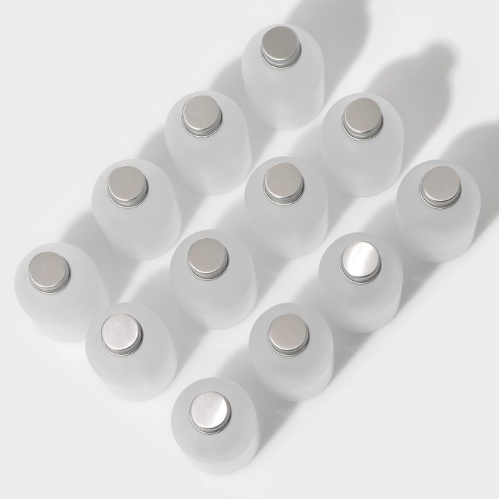 Набор стеклянных баночек для специй с металлической крышкой Доляна «Аква», 150 мл, 5,5×11,5 см, 12 шт Набор стеклянных баночек для специй с металлической крышкой Доляна «Аква», 150 мл, 5,5×11,5 см, 12 шт