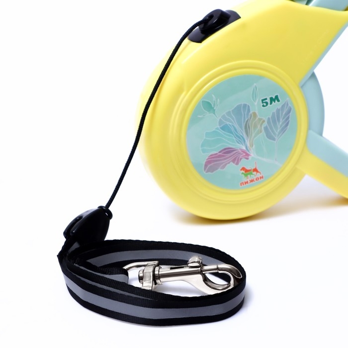 Рулетка Рулетка "Пижон" с прорезиненной ручкой, 5 м, до 25 кг, трос, жёлто-серая