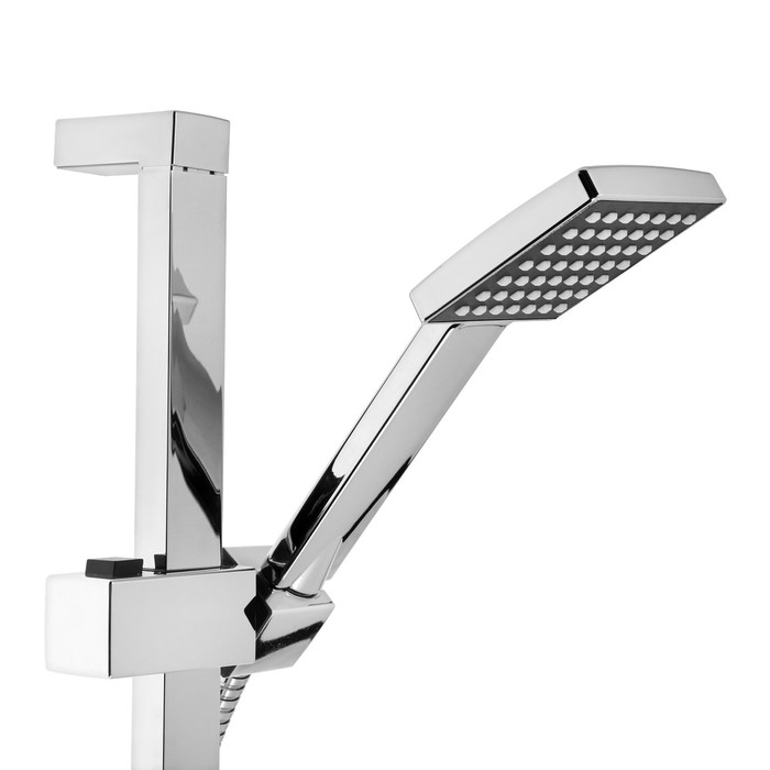 Набор для душа ZEIN H04, квадратный, стойка. мыльница и держатель, шланг 150 см, лейка, хром   97549 Набор для душа ZEIN H04, квадратный, стойка. мыльница и держатель, шланг 150 см, лейка, хром   97549