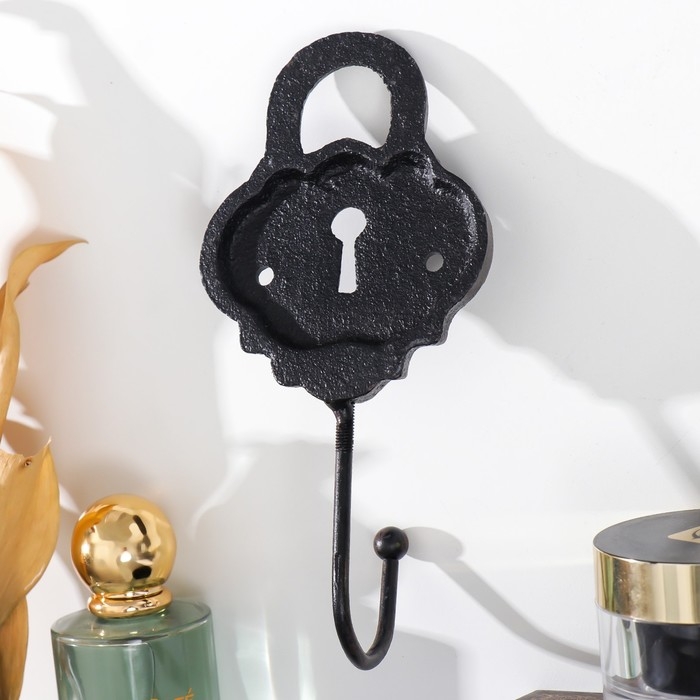 Крючок декоративный металл Крючок декоративный металл "Ажурный замочек" 8х5х17 см