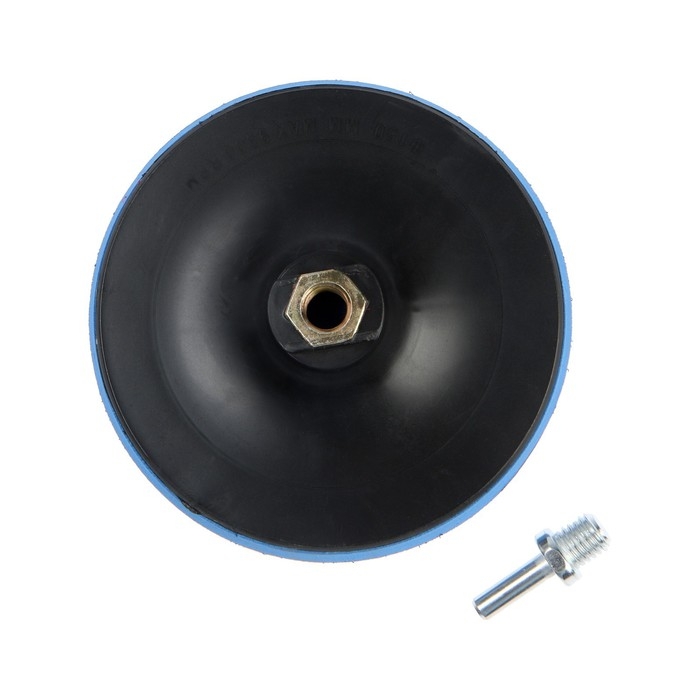 Насадка с липучкой для дрели и УШМ ТУНДРА, М14, с адаптером, 150 мм Насадка с липучкой для дрели и УШМ ТУНДРА, М14, с адаптером, 150 мм