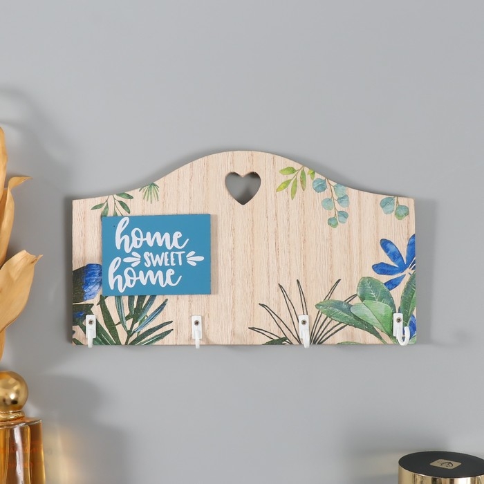 Крючки декоративные дерево Крючки декоративные дерево "Дом, милый дом. Растения" 24х13,5 см