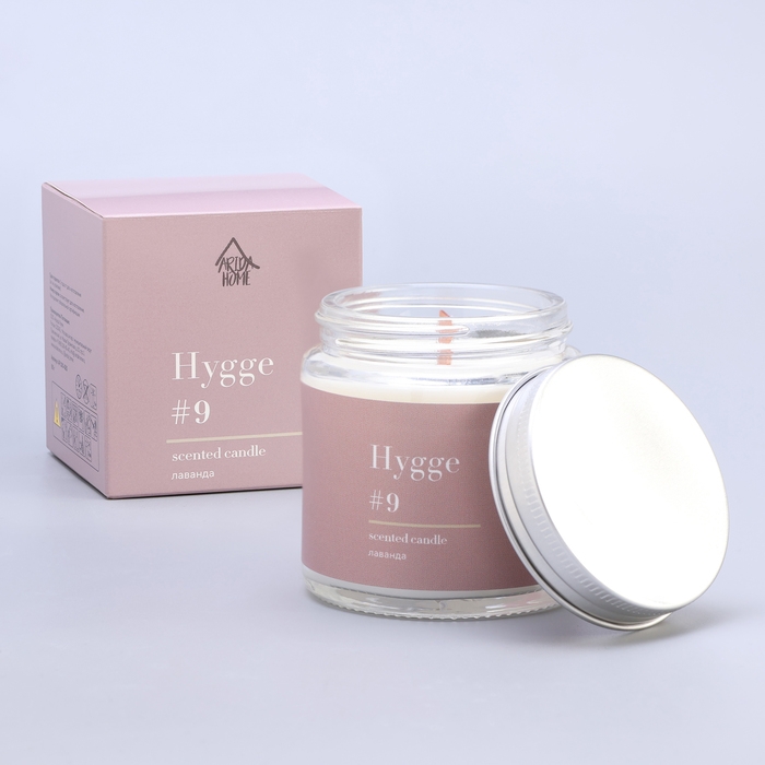 Свеча ароматическая "Hygge" #9 Лаванда, соевый воск, в банке, 90 г