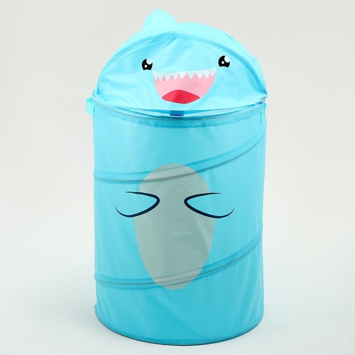 Корзина для хранения игрушек «Акула» с ручками и крышкой, 55 х 33 х 33 см, голубая Корзина для хранения игрушек «Акула» с ручками и крышкой, 55 х 33 х 33 см, голубая