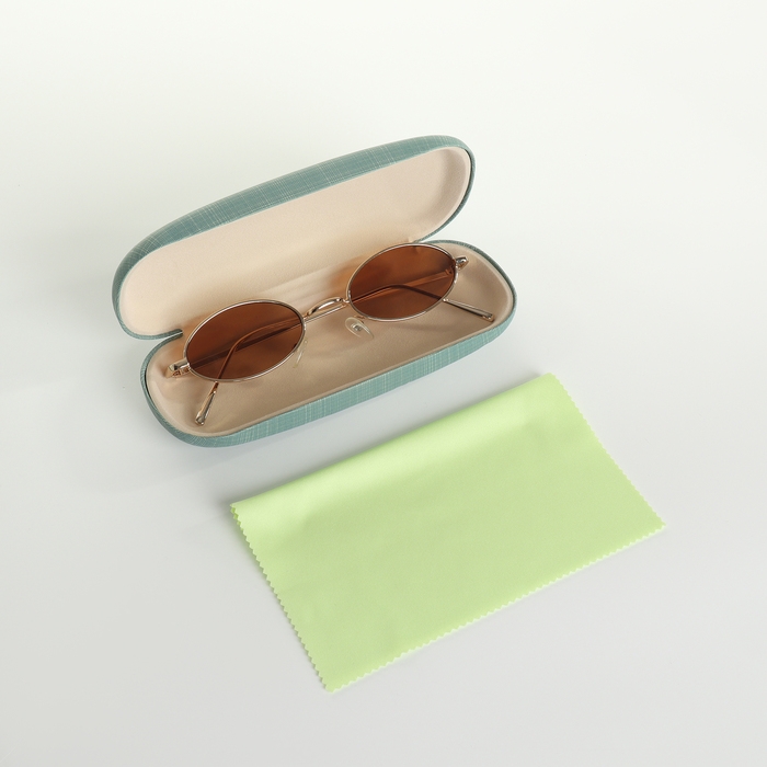 Футляр для очков на хлопушке, длина 16 см, цвет зелёный Футляр для очков на хлопушке, длина 16 см, цвет зелёный