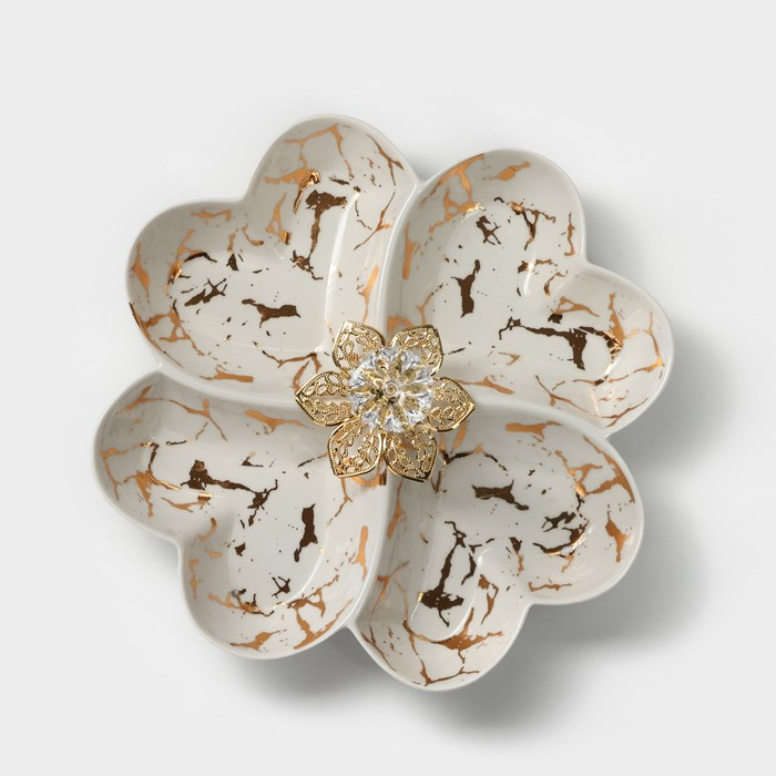 Менажница 4 ячейки «Марбл», 20×3,2 см, цвет белый Менажница 4 ячейки «Марбл», 20×3,2 см, цвет белый