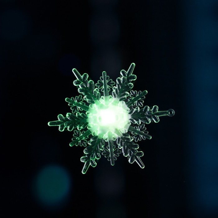 Светодиодная игрушка на липучке «Снежинка» 11 см, батарейки LR44х3 (в комплекте), свечение мульти Светодиодная игрушка на липучке «Снежинка» 11 см, батарейки LR44х3 (в комплекте), свечение мульти