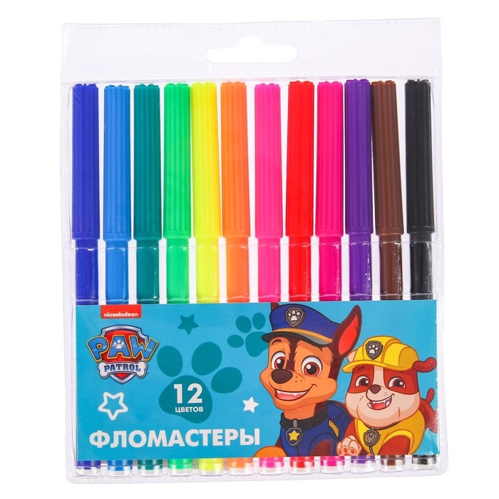 Фломастеры, 12 цветов, Paw Patrol Фломастеры, 12 цветов, Paw Patrol
