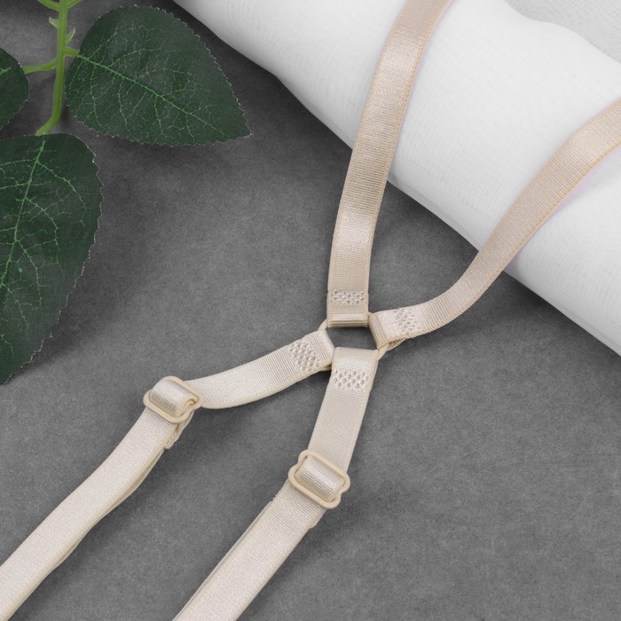 Бретели текстильные, крестообразные, 1 см, цвет бежевый Бретели текстильные, крестообразные, 1 см, цвет бежевый