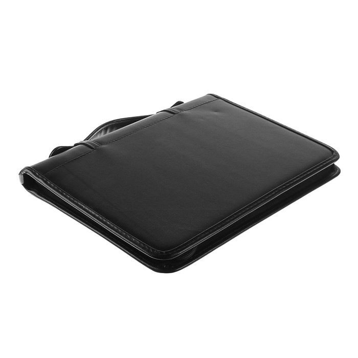 Папка деловая, искусственная кожа, для бумаг, 370 х 275 х 50 мм, с металлическим прижимом, с ручкой, 6Д52 «Люкс», чёрная Папка деловая, искусственная кожа, для бумаг, 370 х 275 х 50 мм, с металлическим прижимом, с ручкой, 6Д52 «Люкс», чёрная