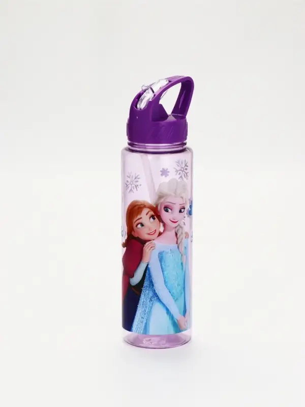 Бутылка пластиковая с трубочкой-непроливайкой &laquo;Снежная принцесса&raquo;, 750 мл
