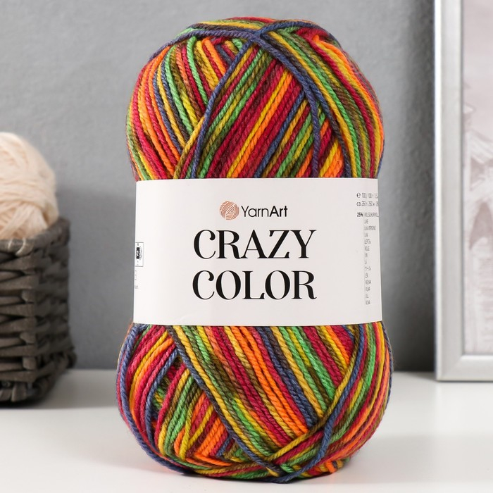 Пряжа  Пряжа "Crazy color" 25% шерсть, 75% акрил 260м/100гр (148)