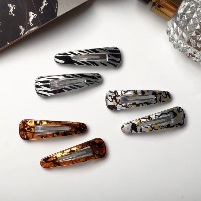 Невидимка для волос  Невидимка для волос "Герти" (набор 6 шт) камень, 5,5 см