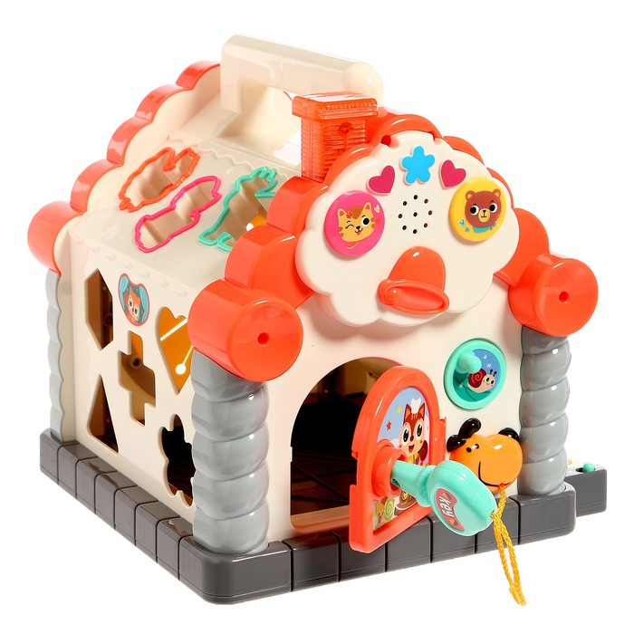 Игрушка развивающая логическая «Домик с ручкой», световые и звуковые эффекты, счёты, пианино, сортер Игрушка развивающая логическая «Домик с ручкой», световые и звуковые эффекты, счёты, пианино, сортер