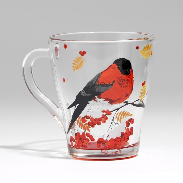 Новый год. Набор кружек стеклянных &laquo;Снегири!&raquo;, 2 шт