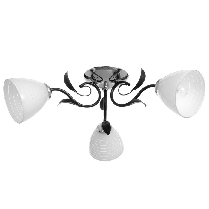 Люстра Люстра "Девин" 3хЕ27 40Вт черно-хромовый 55х55х30 см BayerLux