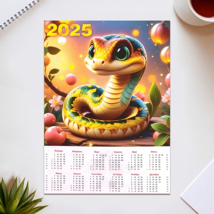 Набор календарей листовых А4 Набор календарей листовых А4 "Символ года" 2025 год, 21 х 30 см, 8 штук