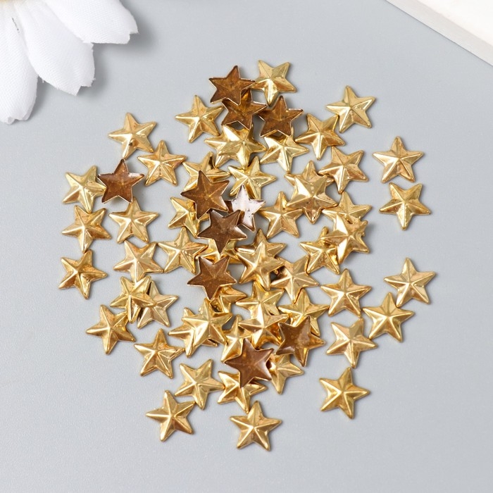 Декор для творчества металл Декор для творчества металл "Звезда" набор 60 шт 0,8х0,8 см