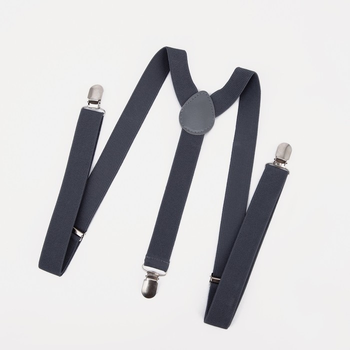 Подтяжки взрослые, ширина 2.5 см, цвет тёмно-серый Подтяжки взрослые, ширина 2.5 см, цвет тёмно-серый