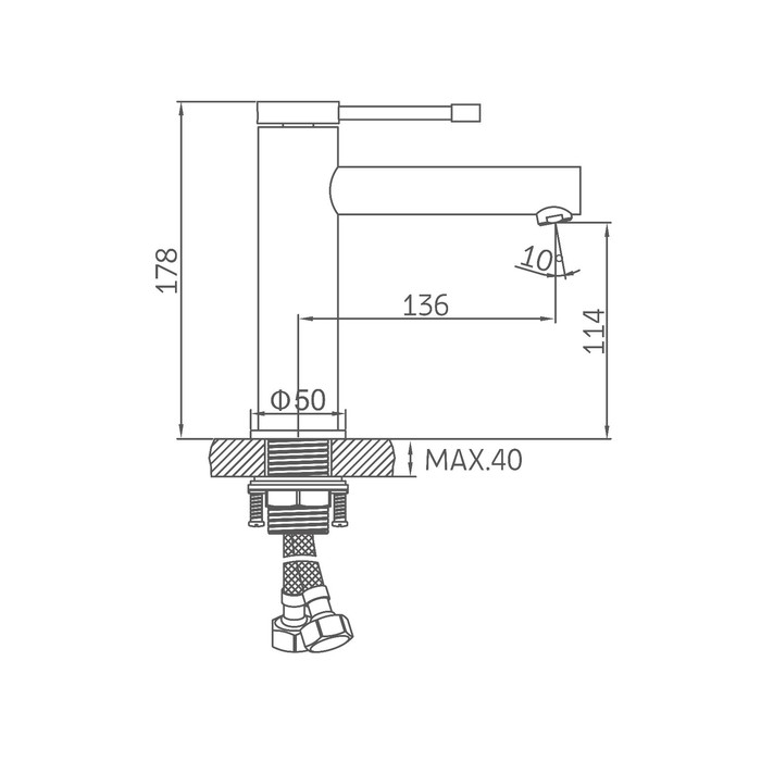 Смеситель для раковины Accoona A96112, 1-рычажный, латунь, картридж 35мм, h=18см, хром Смеситель для раковины Accoona A96112, 1-рычажный, латунь, картридж 35мм, h=18см, хром